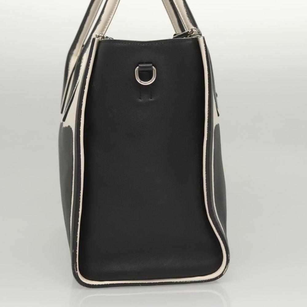 PRADA Hand Bag Leather Black White Auth 122125 - Picture 4 of 16